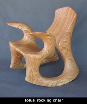 A rocking chair crafted by David Delthony.